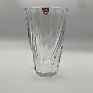 Vintage Orrefors Swededn Heavy Lead Crystal Flower Vase 6"